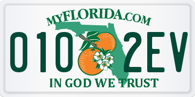 FL license plate 0102EV
