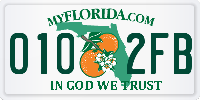 FL license plate 0102FB
