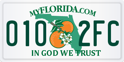 FL license plate 0102FC