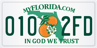 FL license plate 0102FD