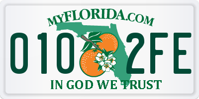 FL license plate 0102FE
