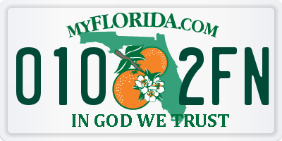 FL license plate 0102FN