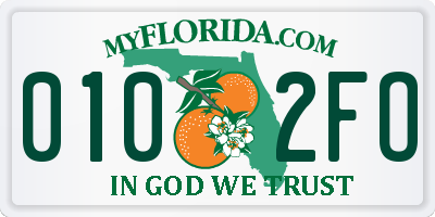 FL license plate 0102FO