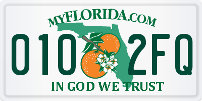 FL license plate 0102FQ