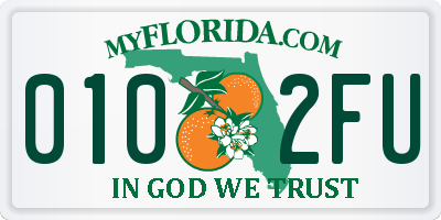 FL license plate 0102FU