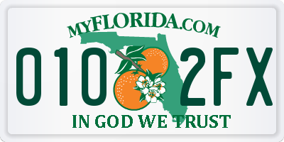 FL license plate 0102FX