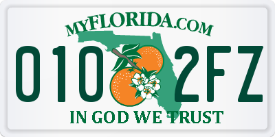 FL license plate 0102FZ