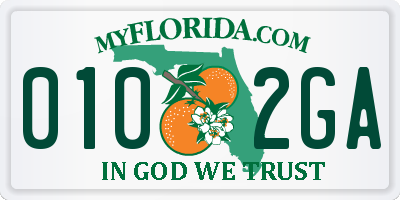FL license plate 0102GA