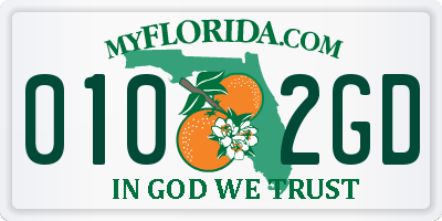 FL license plate 0102GD