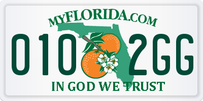 FL license plate 0102GG
