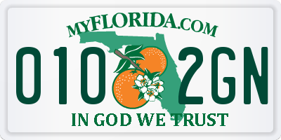 FL license plate 0102GN