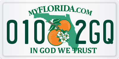FL license plate 0102GQ