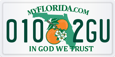 FL license plate 0102GU