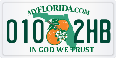 FL license plate 0102HB
