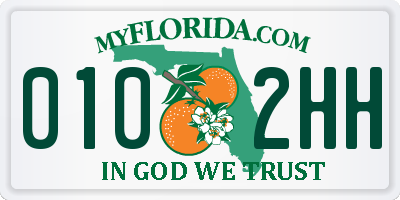 FL license plate 0102HH