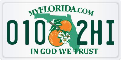 FL license plate 0102HI