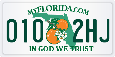 FL license plate 0102HJ