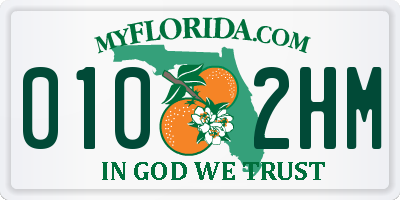 FL license plate 0102HM