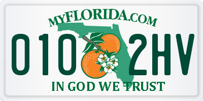 FL license plate 0102HV