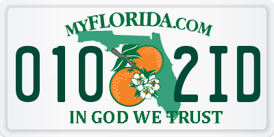 FL license plate 0102ID