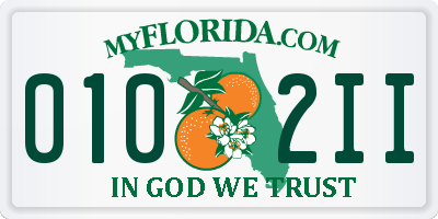 FL license plate 0102II