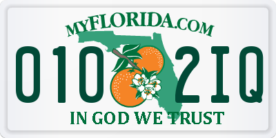 FL license plate 0102IQ