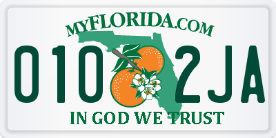 FL license plate 0102JA