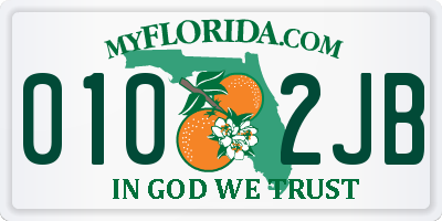 FL license plate 0102JB