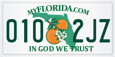 FL license plate 0102JZ