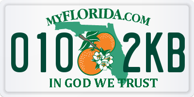 FL license plate 0102KB