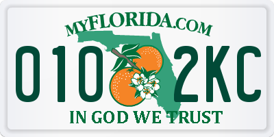 FL license plate 0102KC