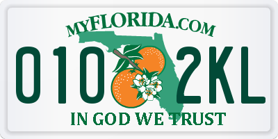 FL license plate 0102KL