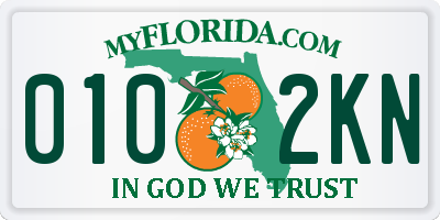 FL license plate 0102KN