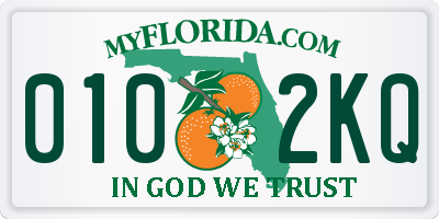 FL license plate 0102KQ