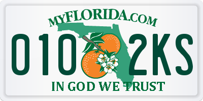 FL license plate 0102KS