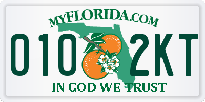 FL license plate 0102KT