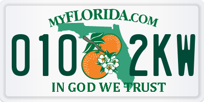 FL license plate 0102KW