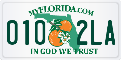 FL license plate 0102LA