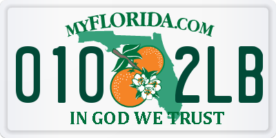 FL license plate 0102LB