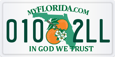 FL license plate 0102LL