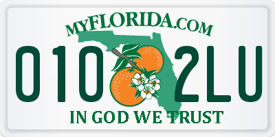 FL license plate 0102LU