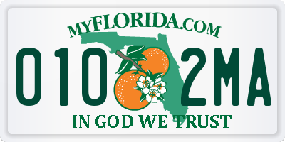 FL license plate 0102MA