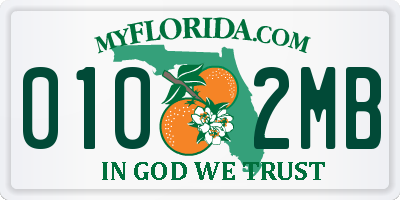FL license plate 0102MB