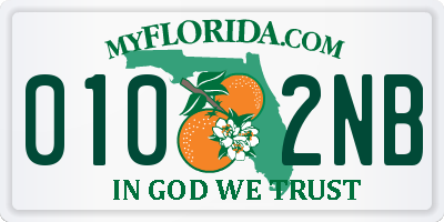 FL license plate 0102NB