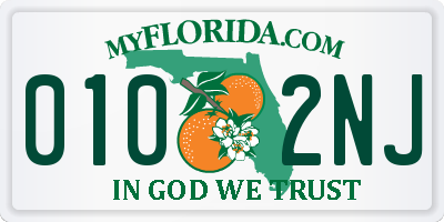 FL license plate 0102NJ
