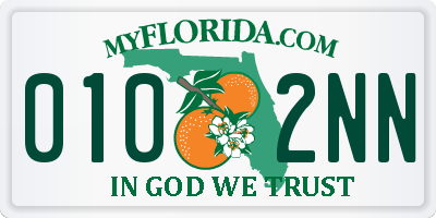 FL license plate 0102NN