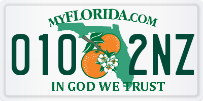 FL license plate 0102NZ