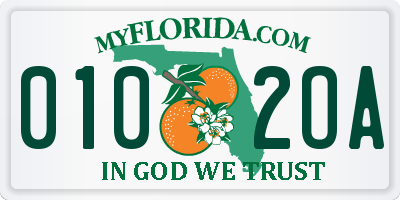 FL license plate 0102OA