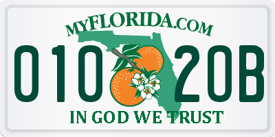 FL license plate 0102OB