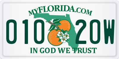 FL license plate 0102OW